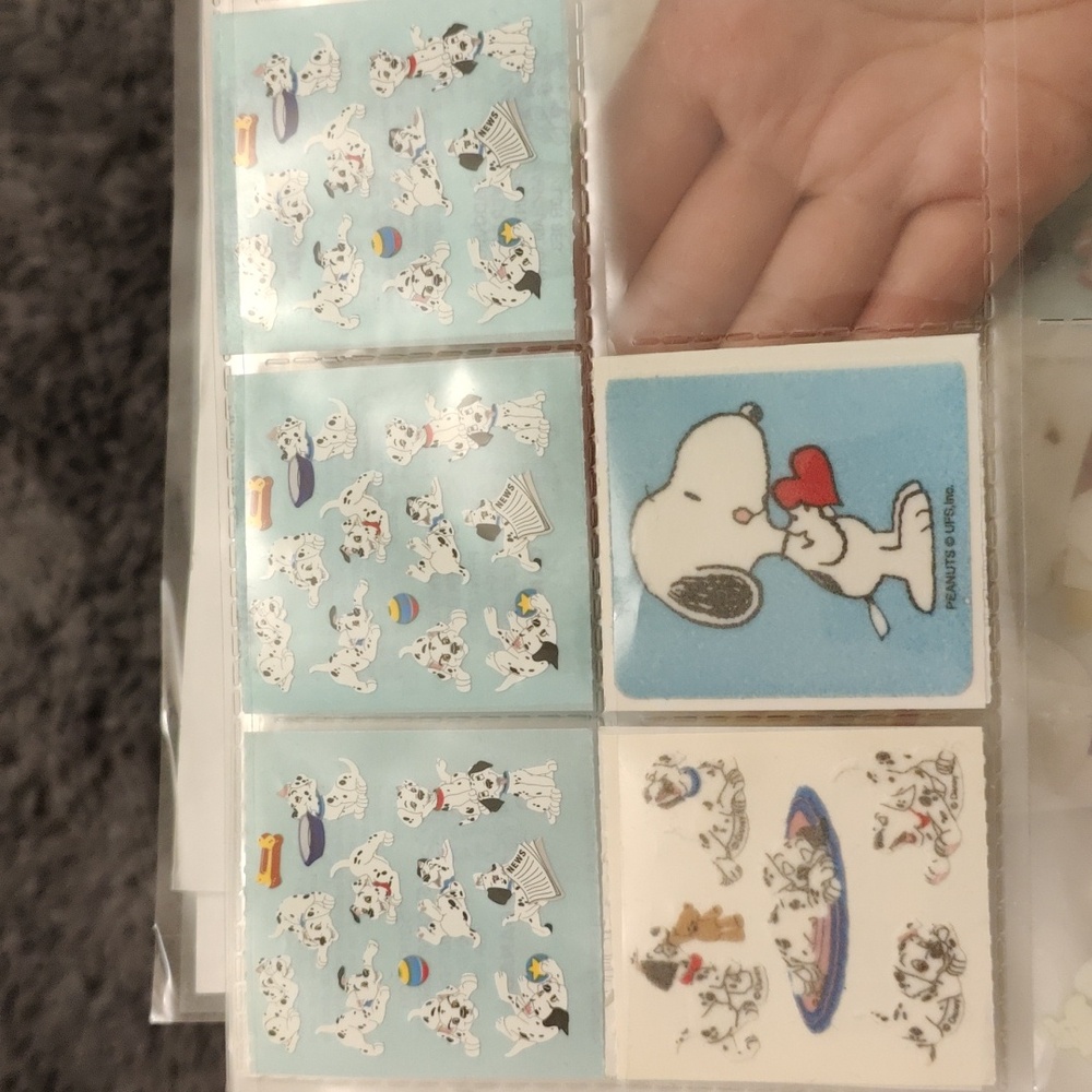 5 Sandylion Stickers disney 101 dalmations snoopy